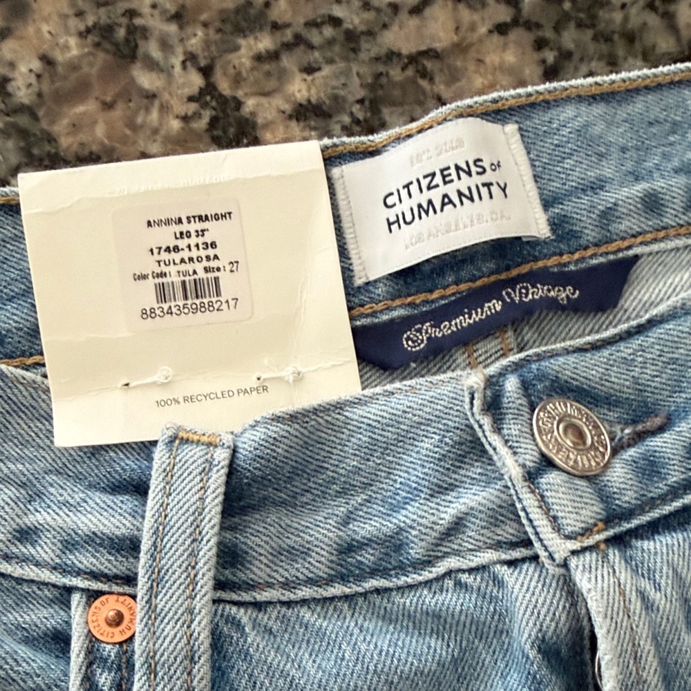 Citizens of Humanity Light Blue Straight Leg Jeans
